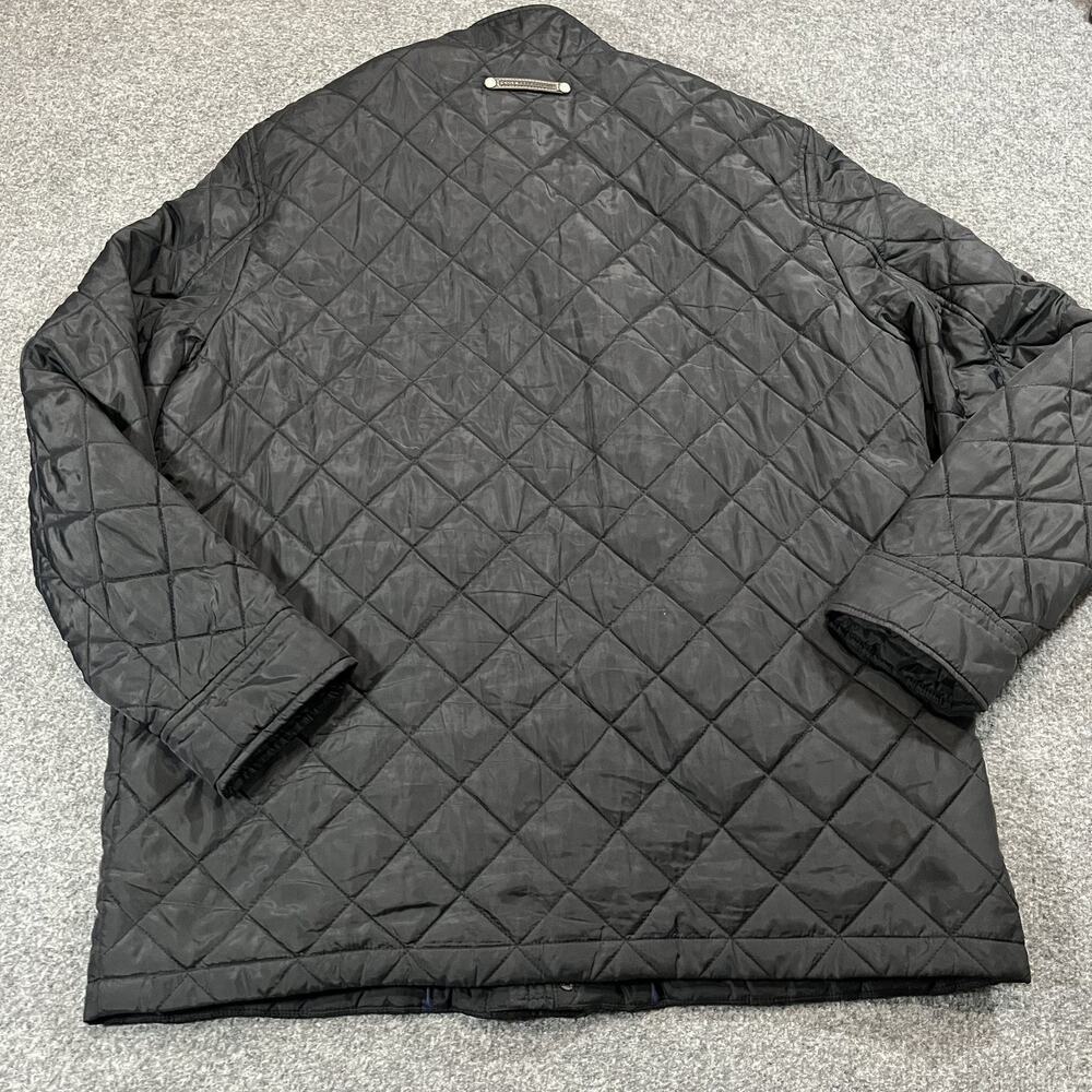 Cole Haan Coat Mens XL Black Quilted Parka Puffer Jacket Pockets Full Zip - Picture 10 of 11